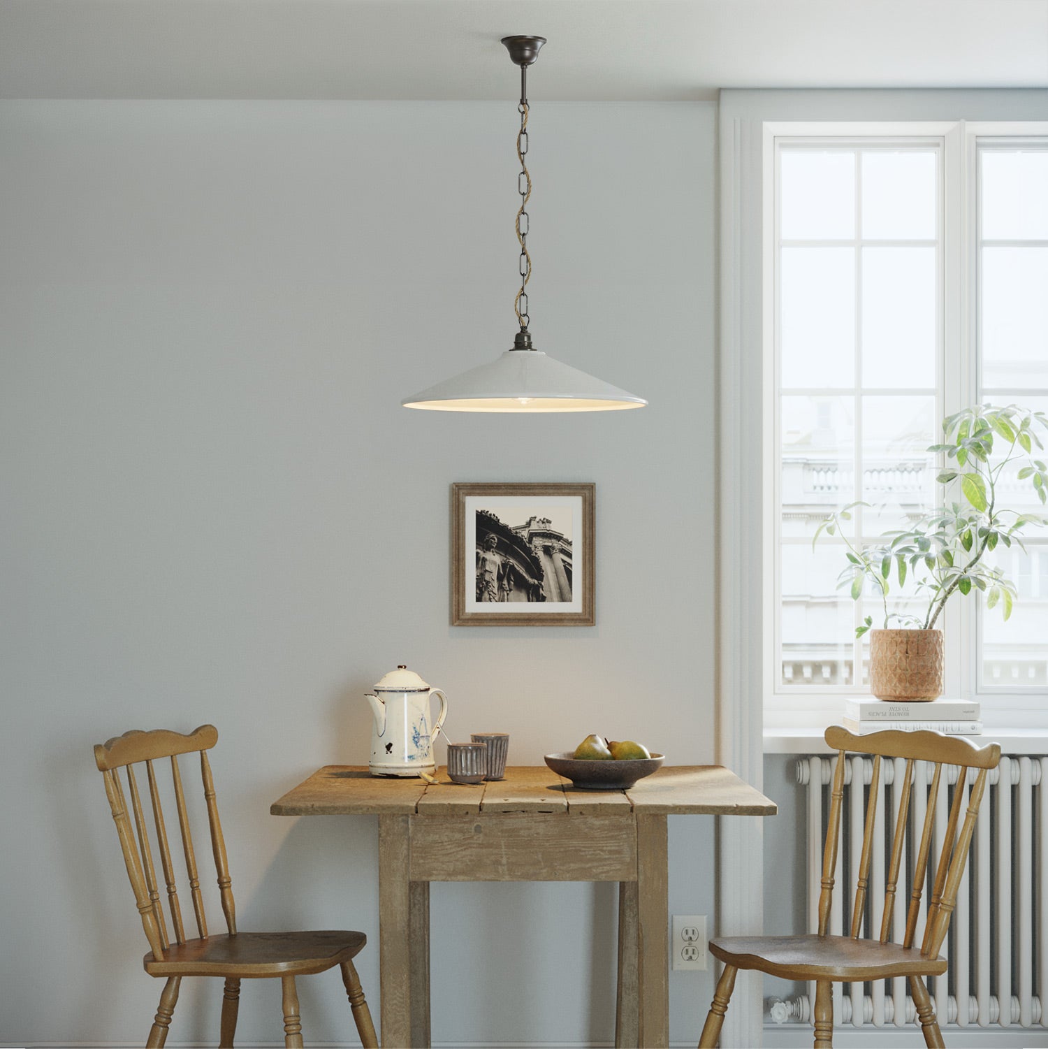 Pręt gwintowany z przyspawanym hakiem do żyrandoli na łańcuchu – długość 85 mm (M10x1)