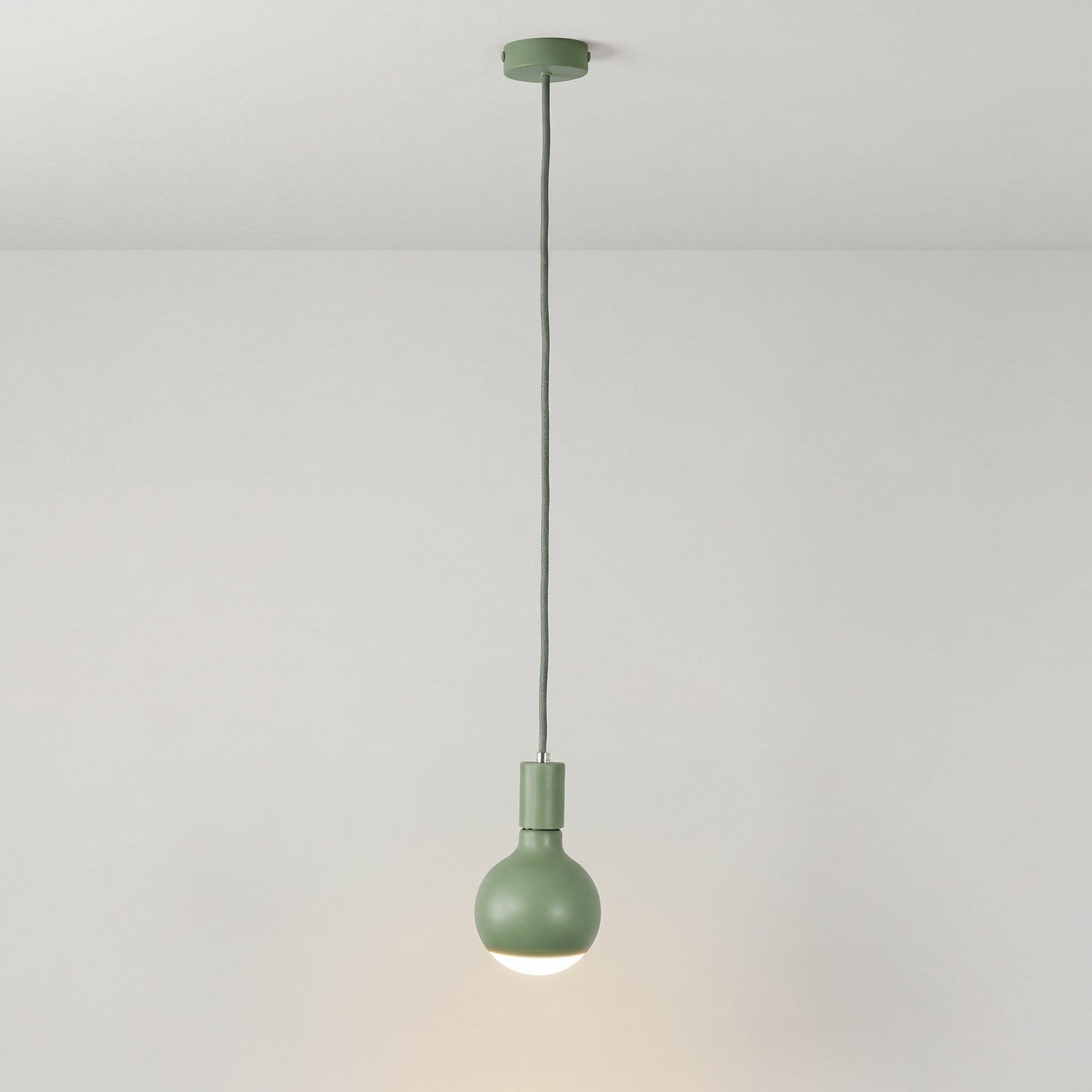Lampada a sospensione Filotto Metallico con lampadina Lucia - Verde