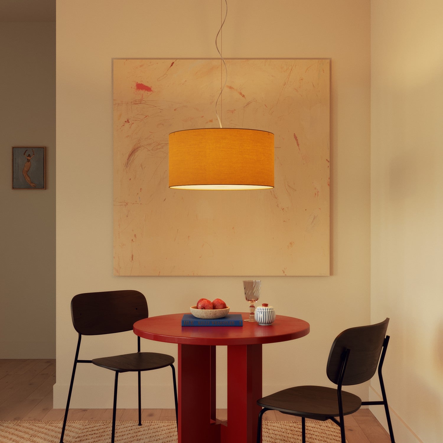 Paralume Cilindro XL in tessuto con attacco E27 - Made in Italy - Arenal Oro