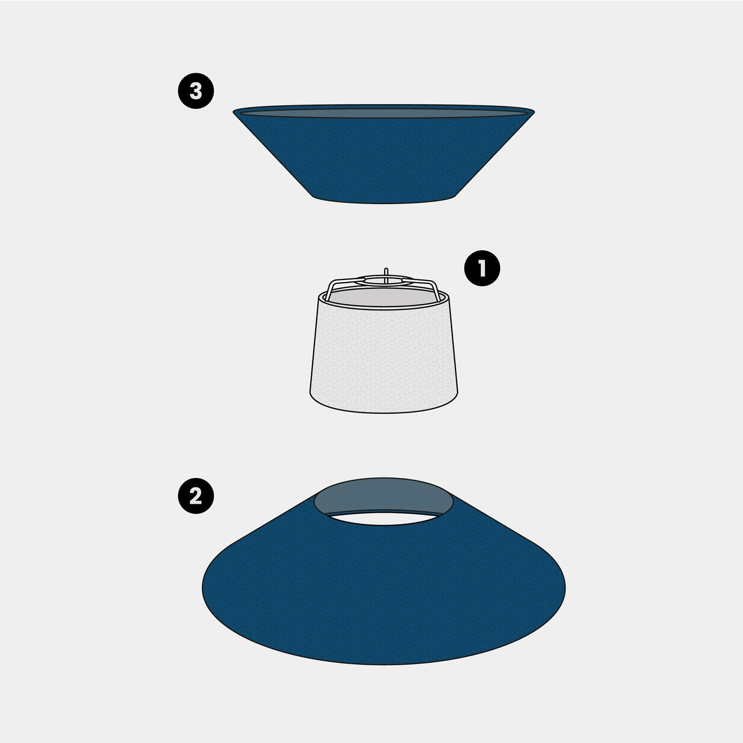 Paralume in tessuto Clessidra per lampada a sospensione - Lana Blu Lana sabbia