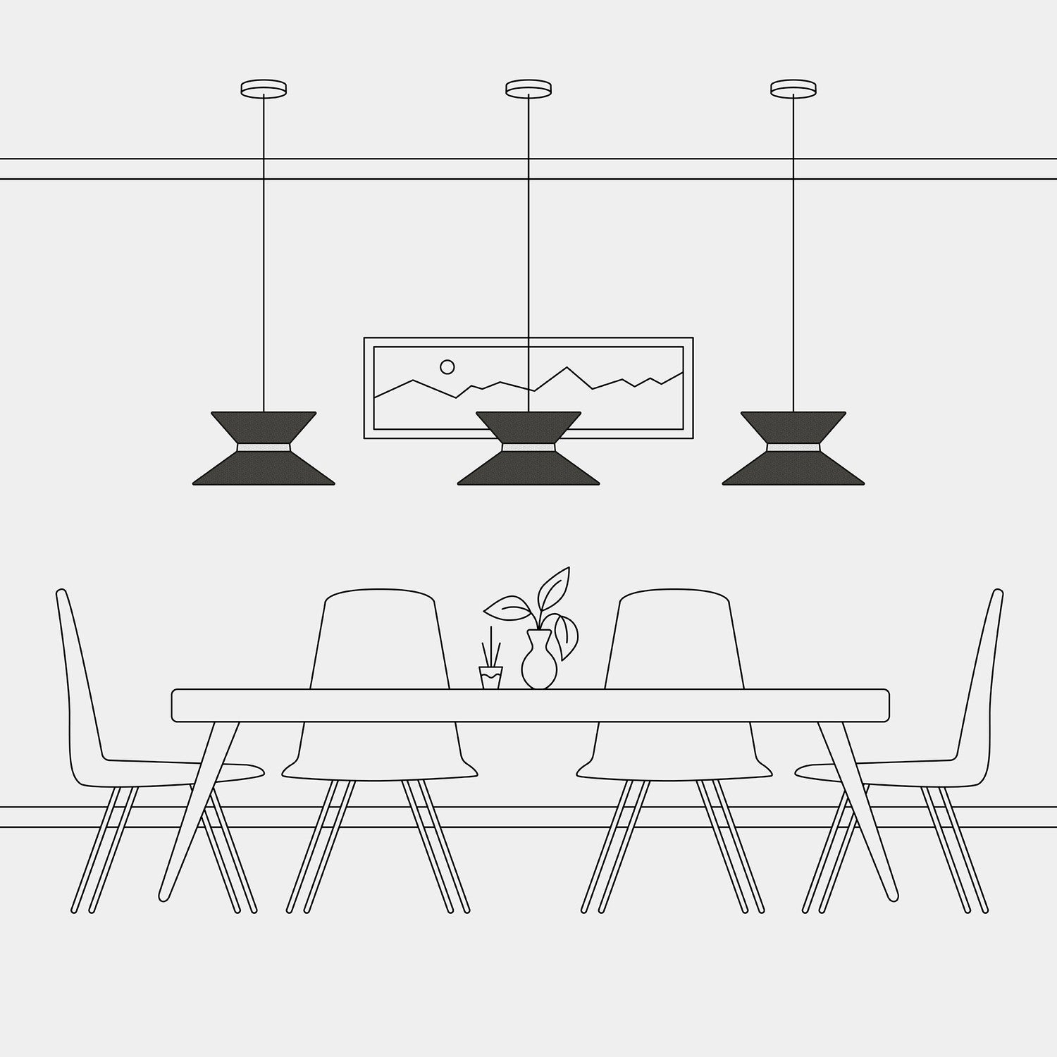 Paralume in tessuto Clessidra per lampada a sospensione - Lana Grigio Scuro Lana sabbia