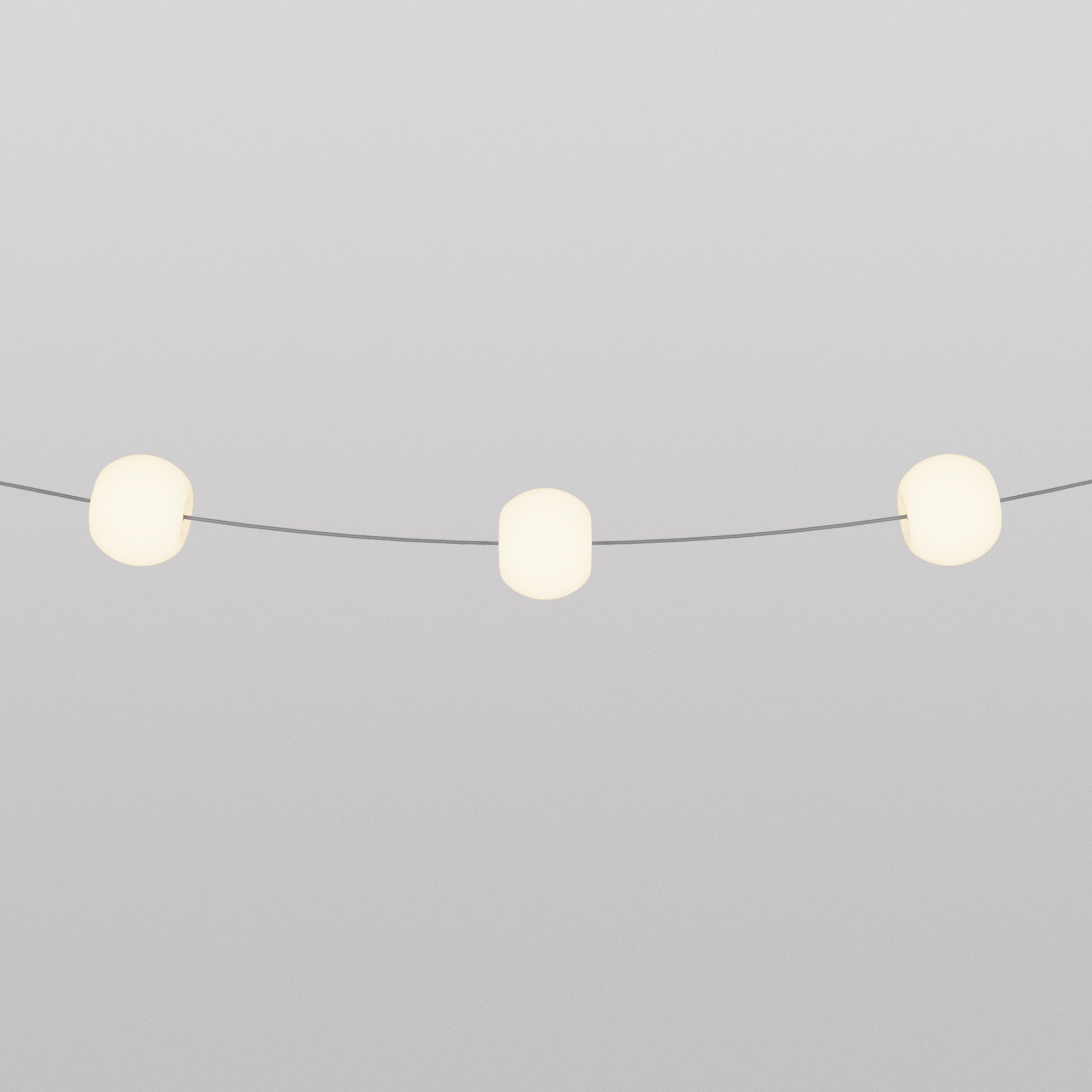 Catena luminosa 3 punti luce da esterno IP67 Grigio - Marina3 Cherry 70 cm