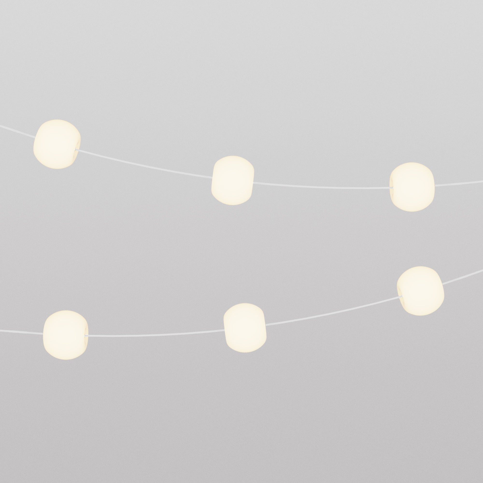 Catena luminosa 6 punti luce da esterno IP67 Bianco Sabbia - Marina6 Cherry 70 cm
