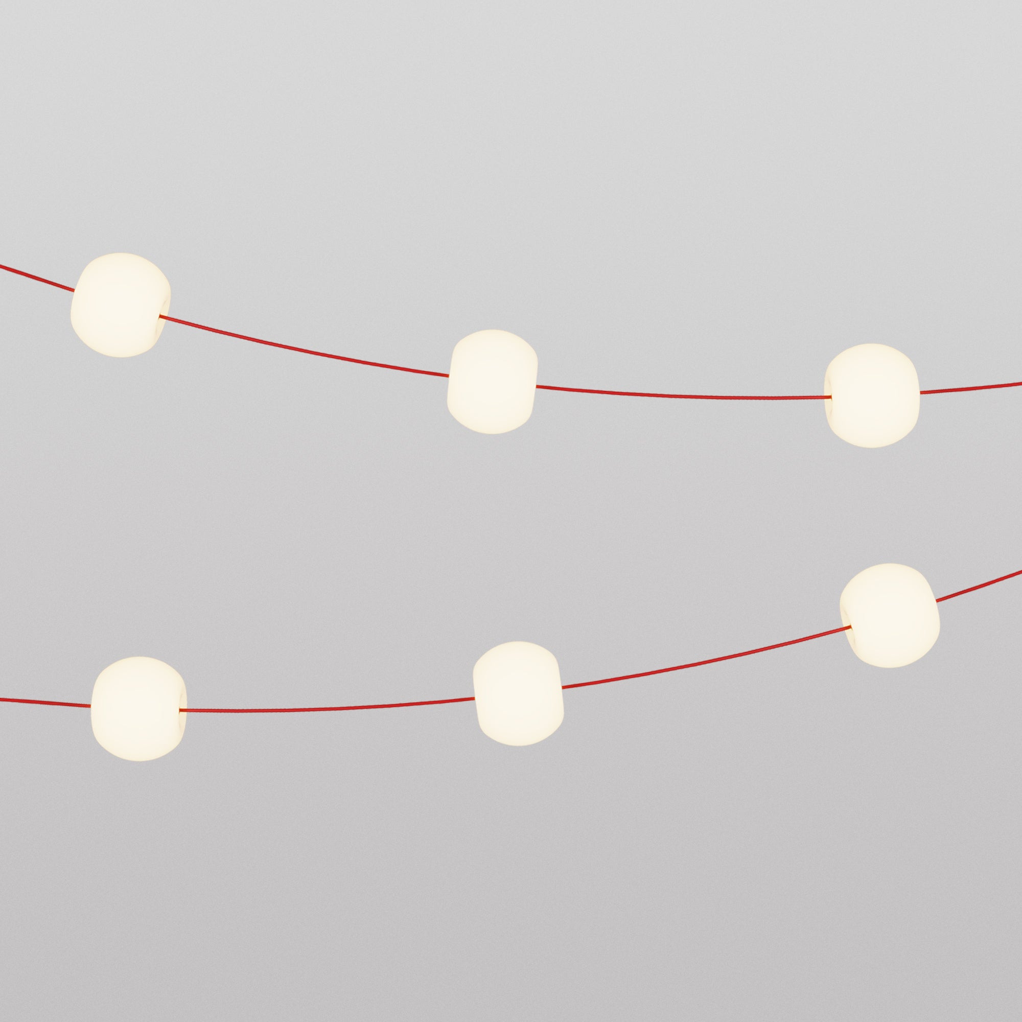 Catena luminosa 6 punti luce da esterno IP67 Rosso Stella Marina - Marina6 Cherry 70 cm