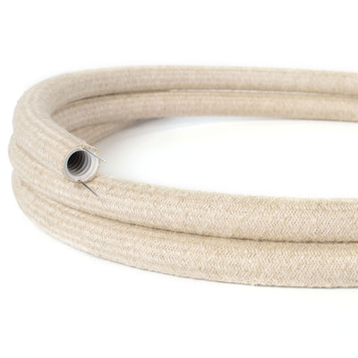 Creative-Tube, średnica 20 mm, pokryty tkaniną RN01 Naturalny Len, elastyczna rura na kable