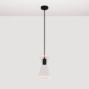 Lampada a sospensione con lampadina Ghost Doppio cono - Nero