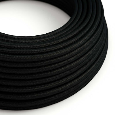 Kabel elektryczny odporny na UV do zastosowań zewnętrznych, okrągły, pokryty czarną tkaniną SM04 – kompatybilny z Eiva Outdoor IP65