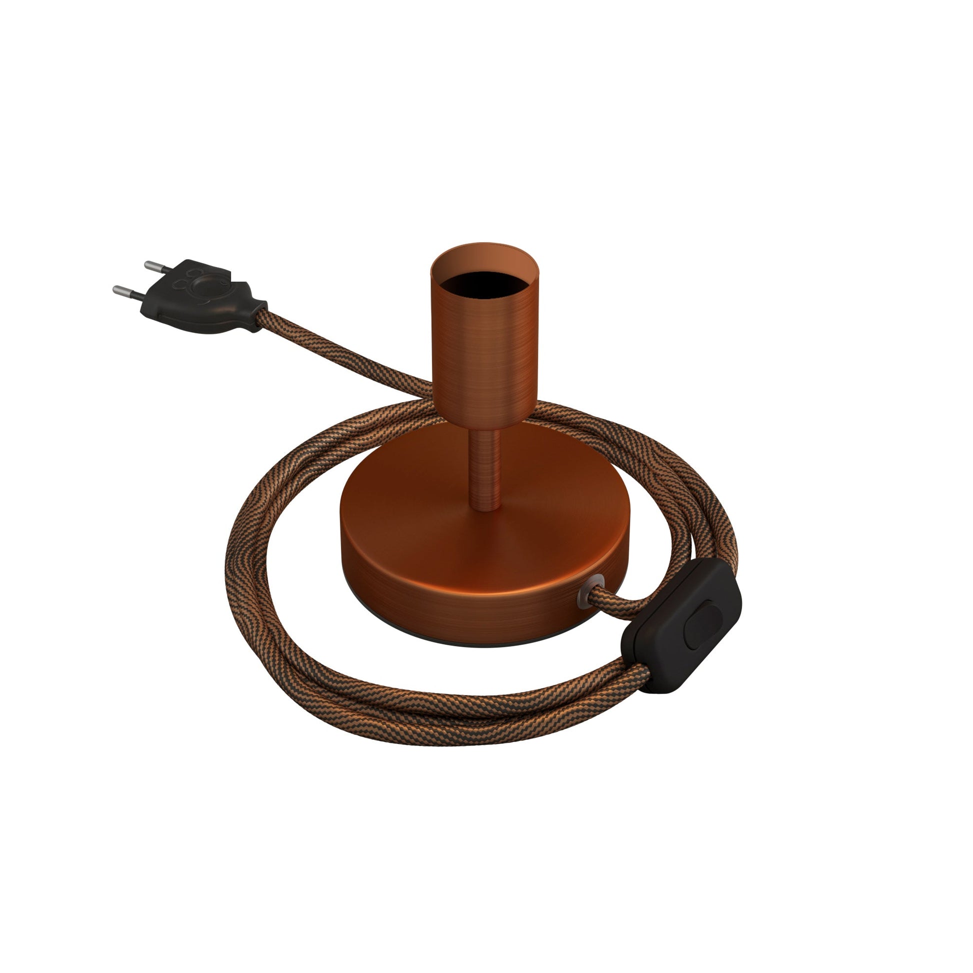 Alzaluce - Lampada da tavolo in metallo - Rame satinato 5 cm