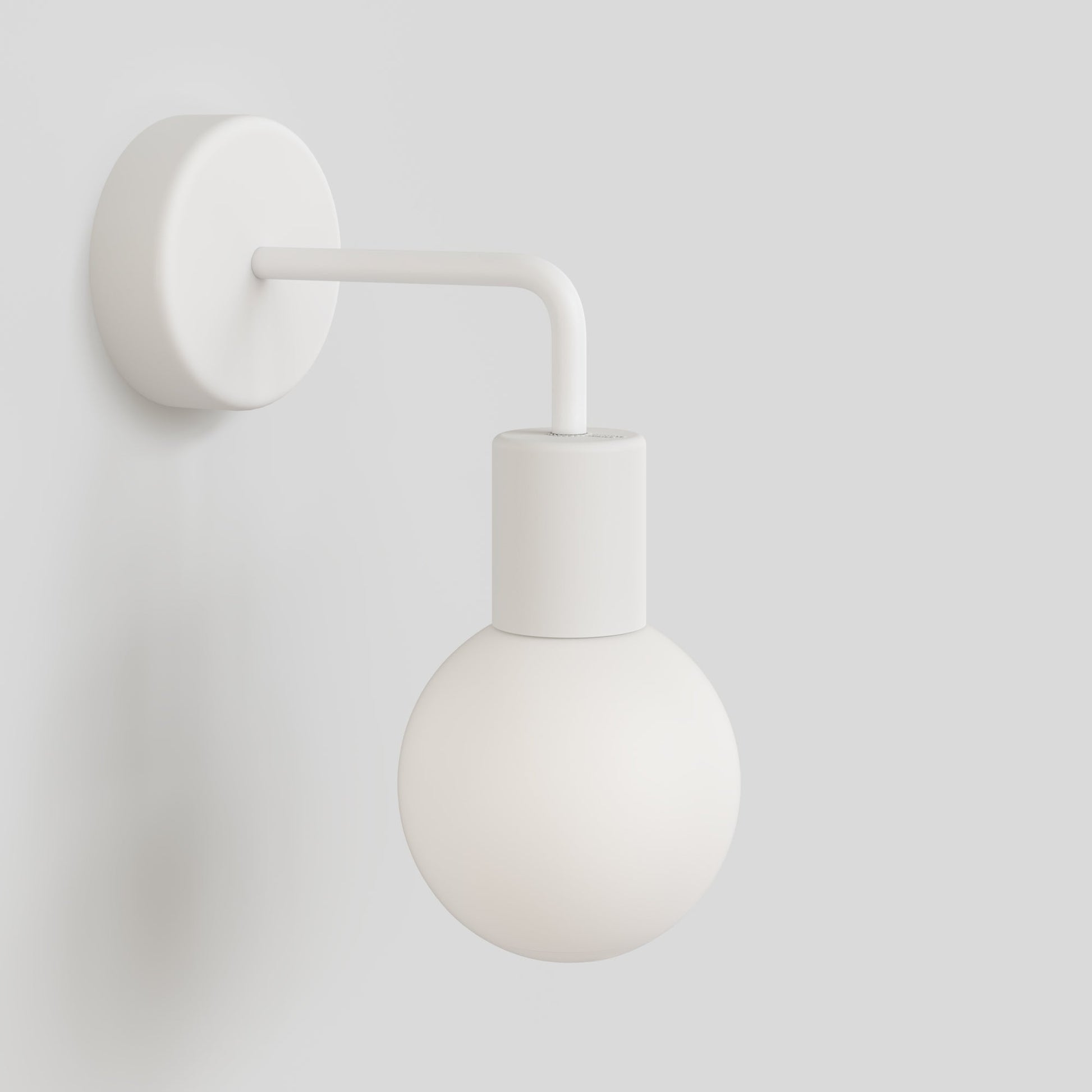 Applique da esterno Modulair IP65 con estensione a L e paralume a sfera infrangibile Unbreak-a-Ball - Bianco