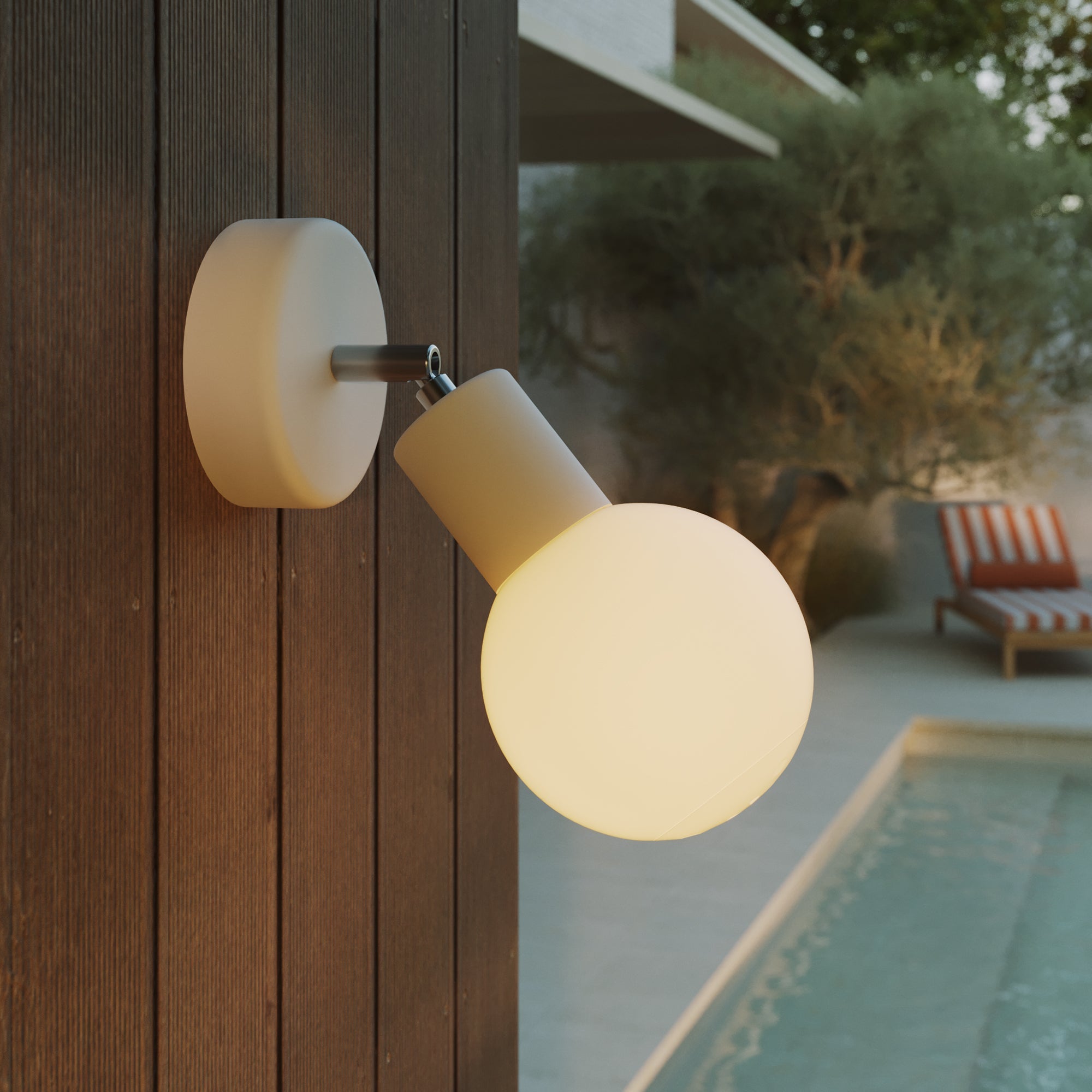 Applique da esterno Modulair IP65 con snodo regolabile e paralume a sfera infrangibile Unbreak-a-Ball - Bianco
