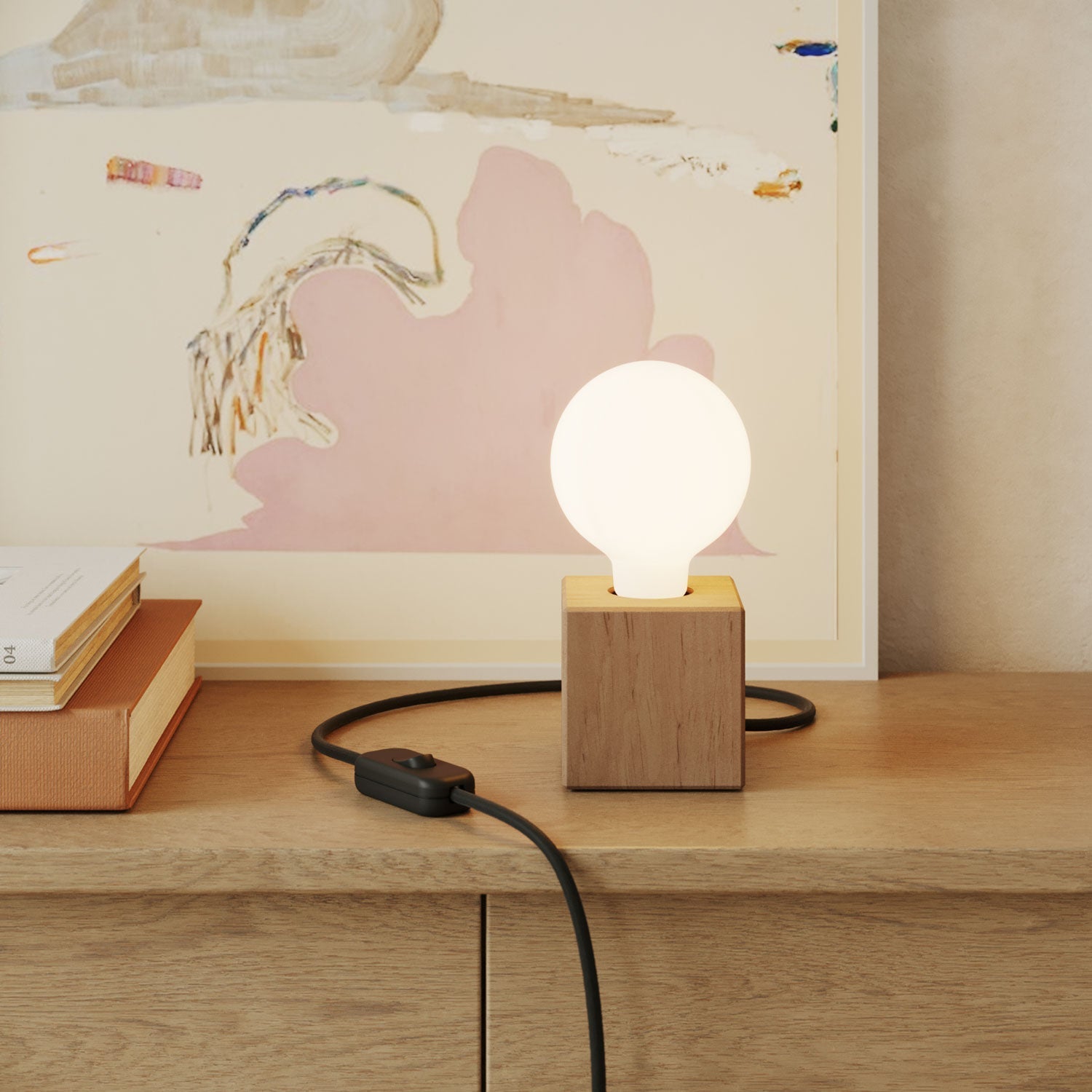 Base lampada in legno - Cubo - Creative Cables