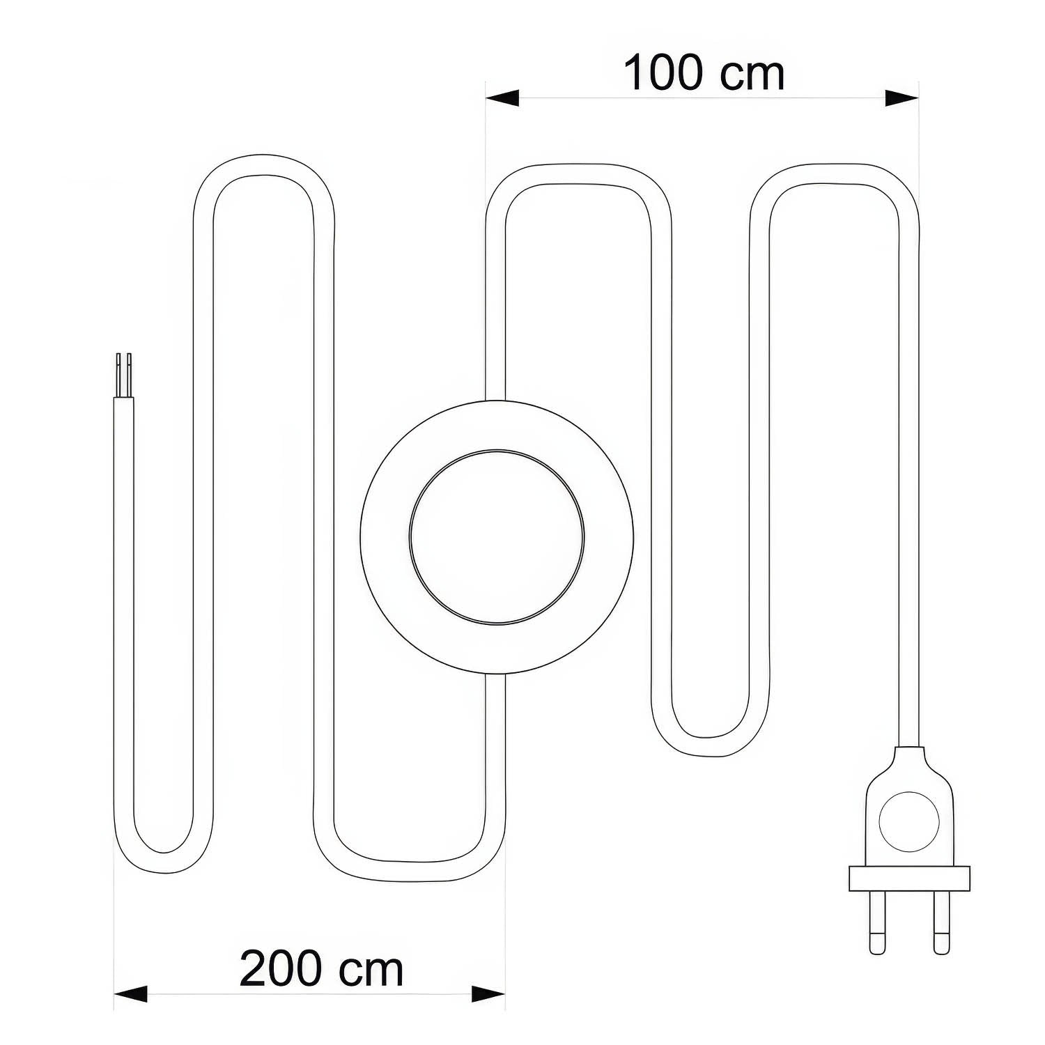 Cablaggio per lampada con cavo blu Steward in cotone 3 m Bianco