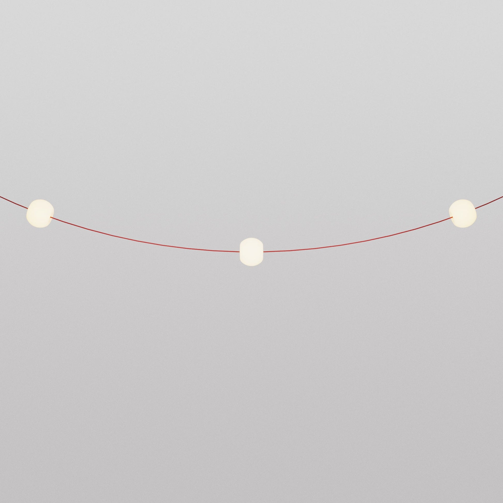Catena luminosa 3 punti luce da esterno IP67 Rosso Stella Marina - Marina3 Cherry 140 cm