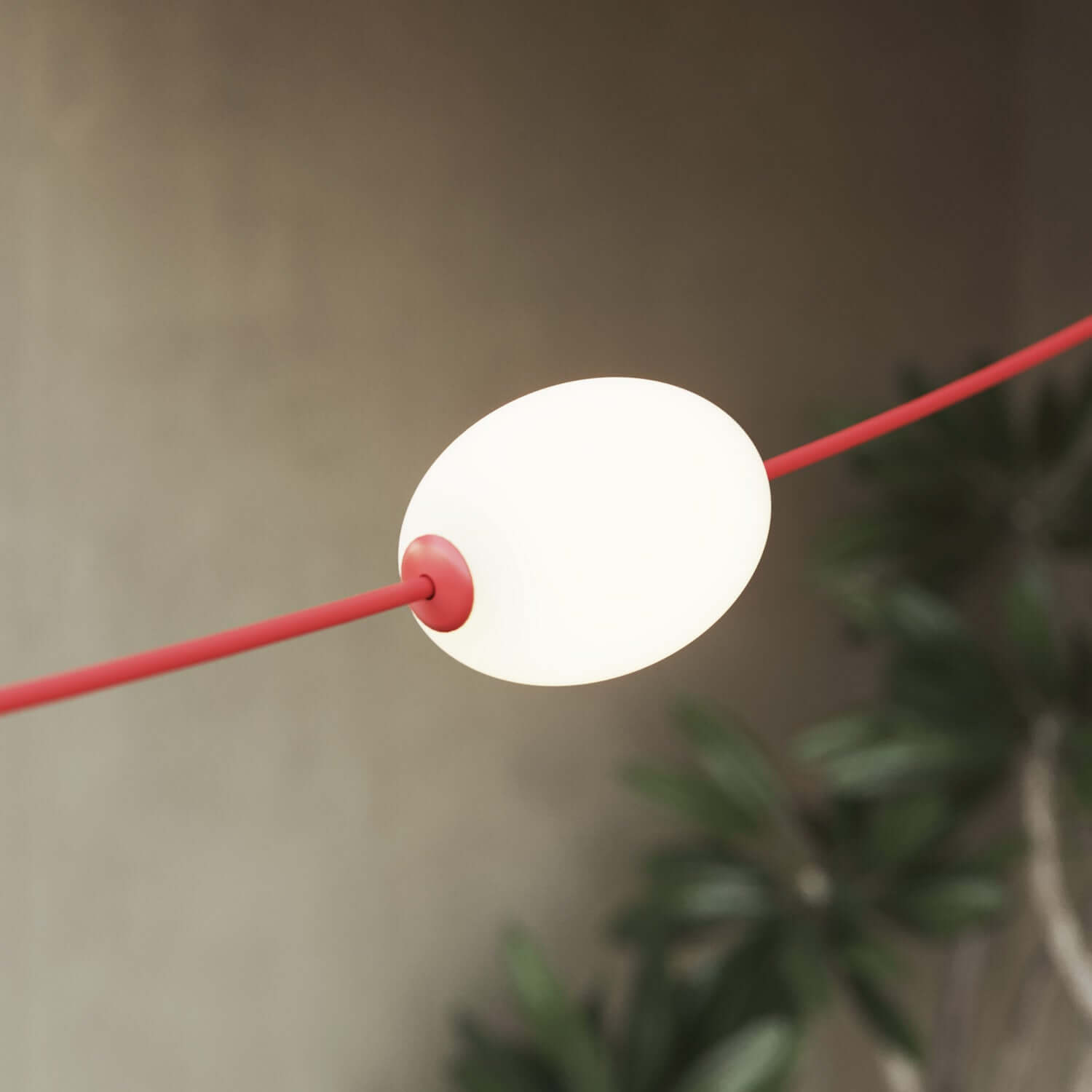 Catena luminosa reticolare 7 punti luce da esterno IP67 Rosso stella marina - Marina GRID