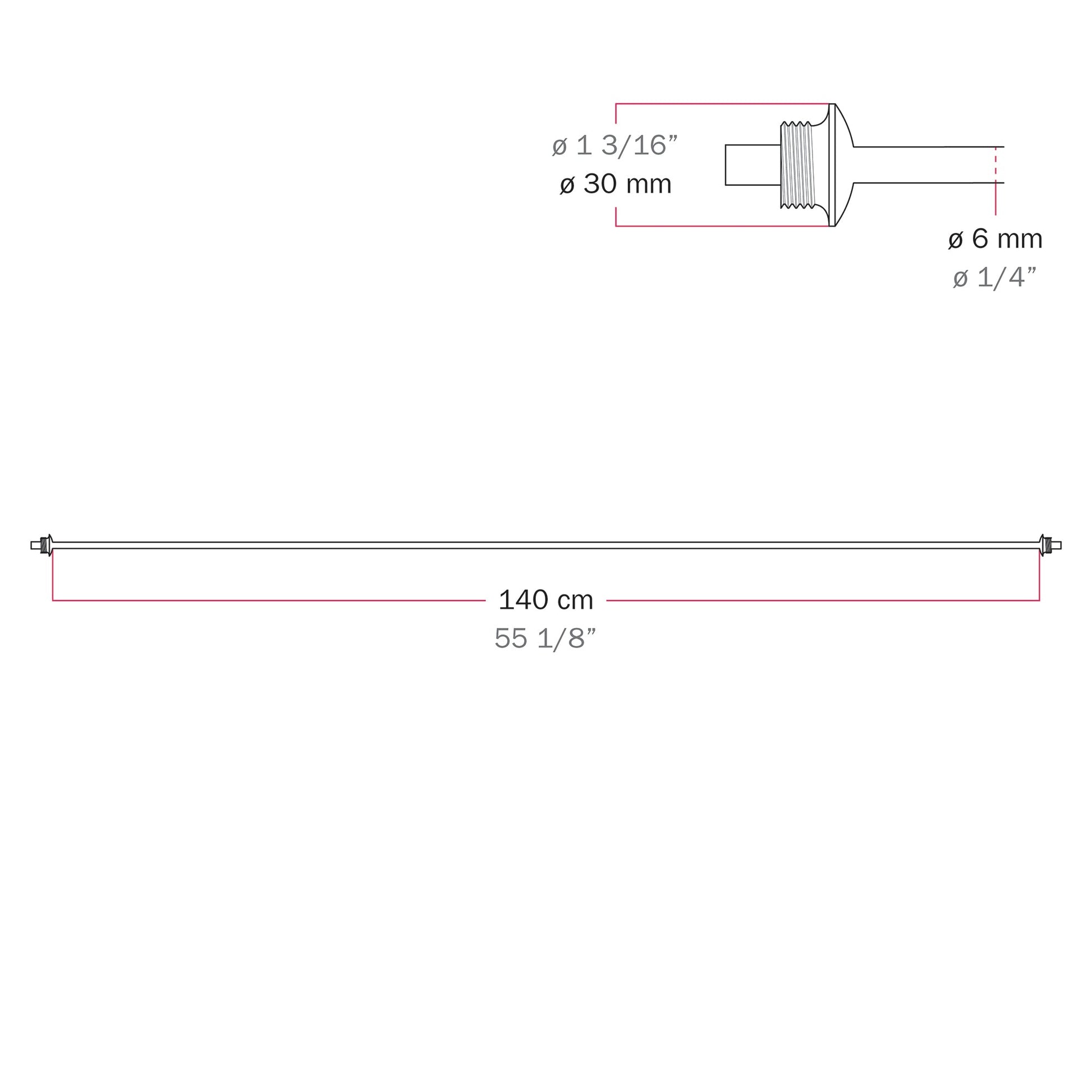 Cavo di connessione tra paralumi 70/140 cm (27 9/16" / 55 1/8") - Marina - Bianco sabbia 140 cm (55 1 8")