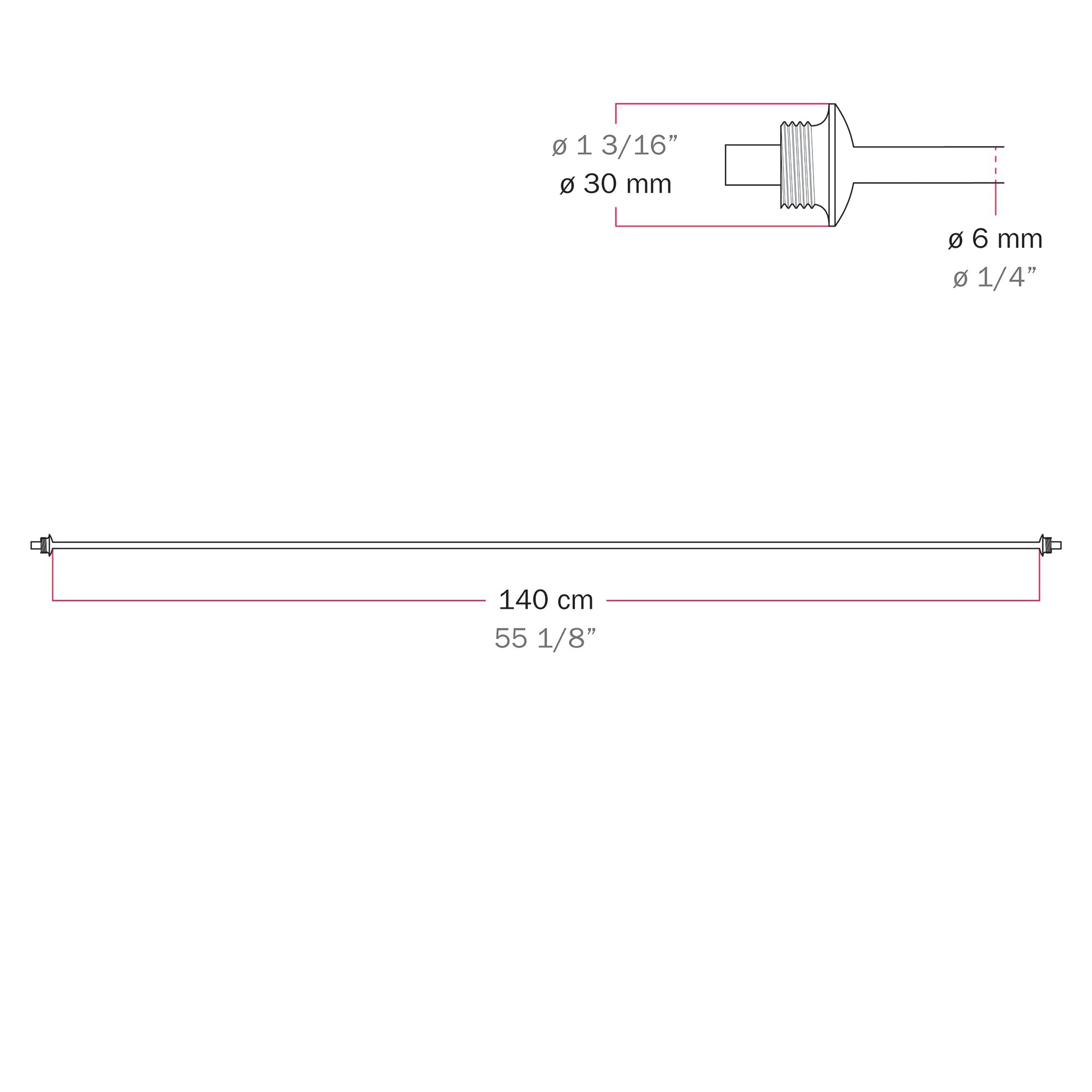 Cavo di connessione tra paralumi 70/140 cm (27 9/16" / 55 1/8") - Marina - Desert brown 140 cm (55 1 8")