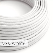 Cavo elettrico tessile DALI 5x0.75 mm² bianco ottico - Filo rivestito in tessuto per lampade e impianti RM01