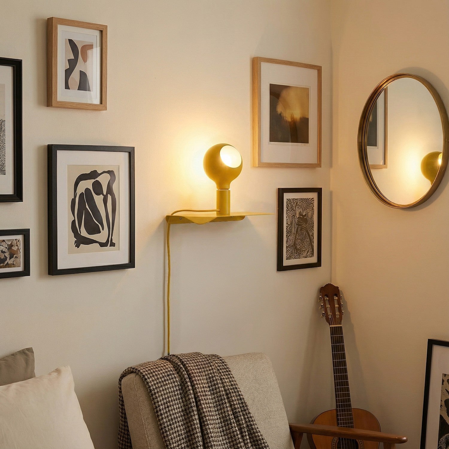 Combo Camo - Lampada con mensola - Giallo - Creative Cables