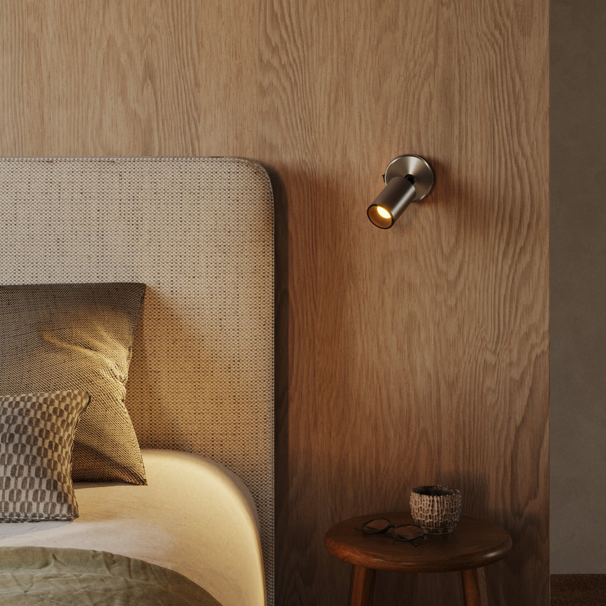 Faretto GU10 orientabile da parete o soffitto Bispot - Titanio satinato / Nero Si Si