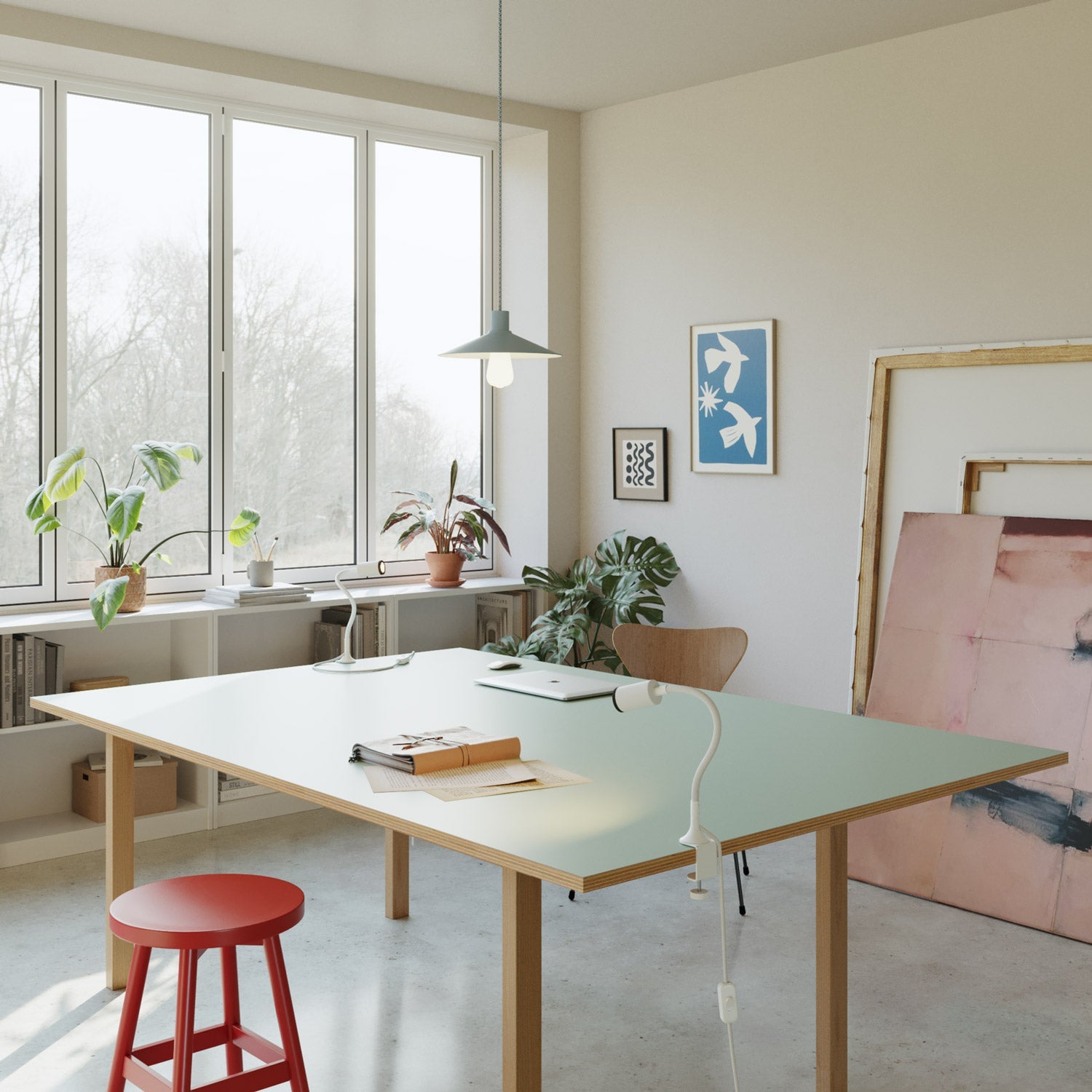 Faretto snodabile MAG-Y con pinza - Bianco opaco