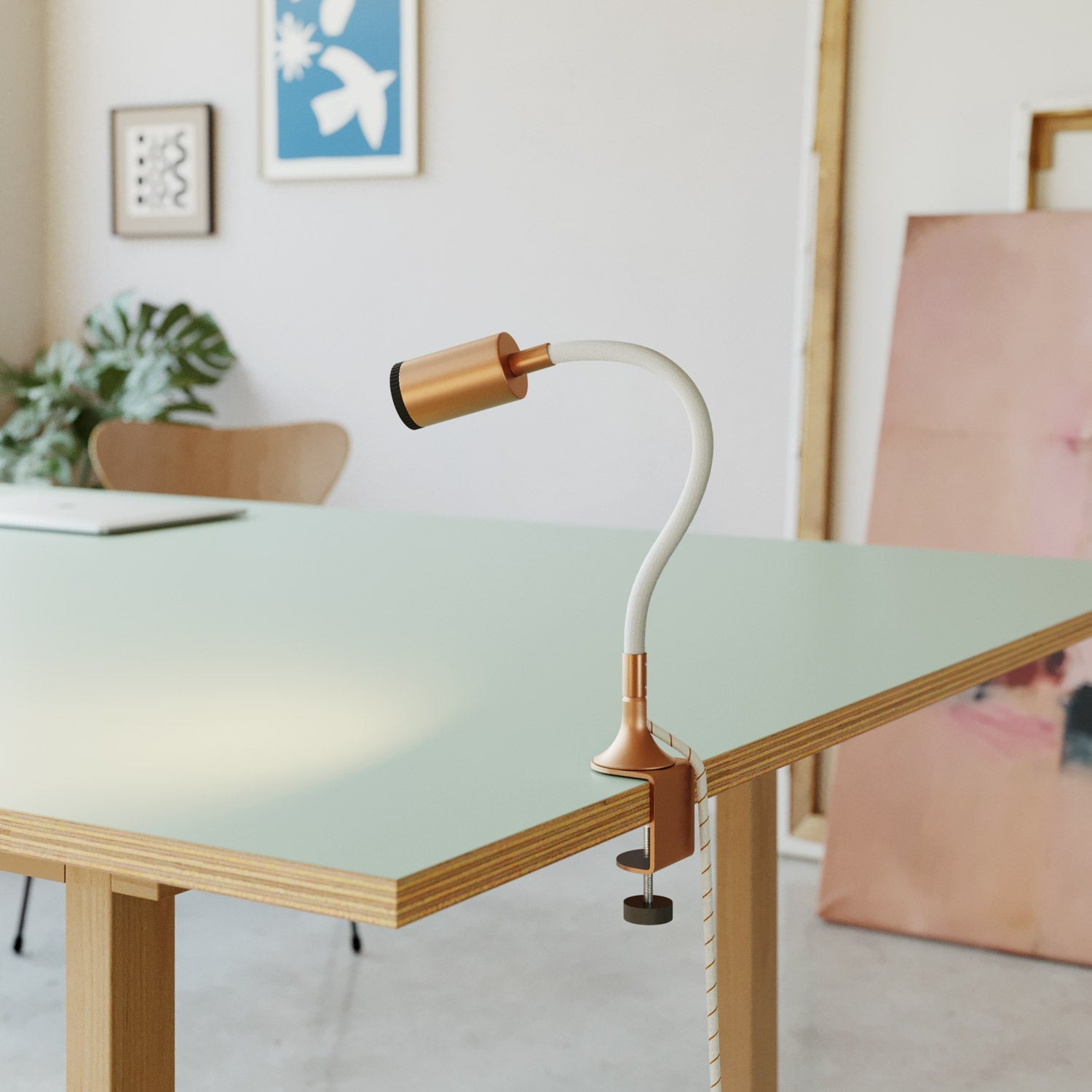 Faretto snodabile MAG-Y con pinza - Rame satinato