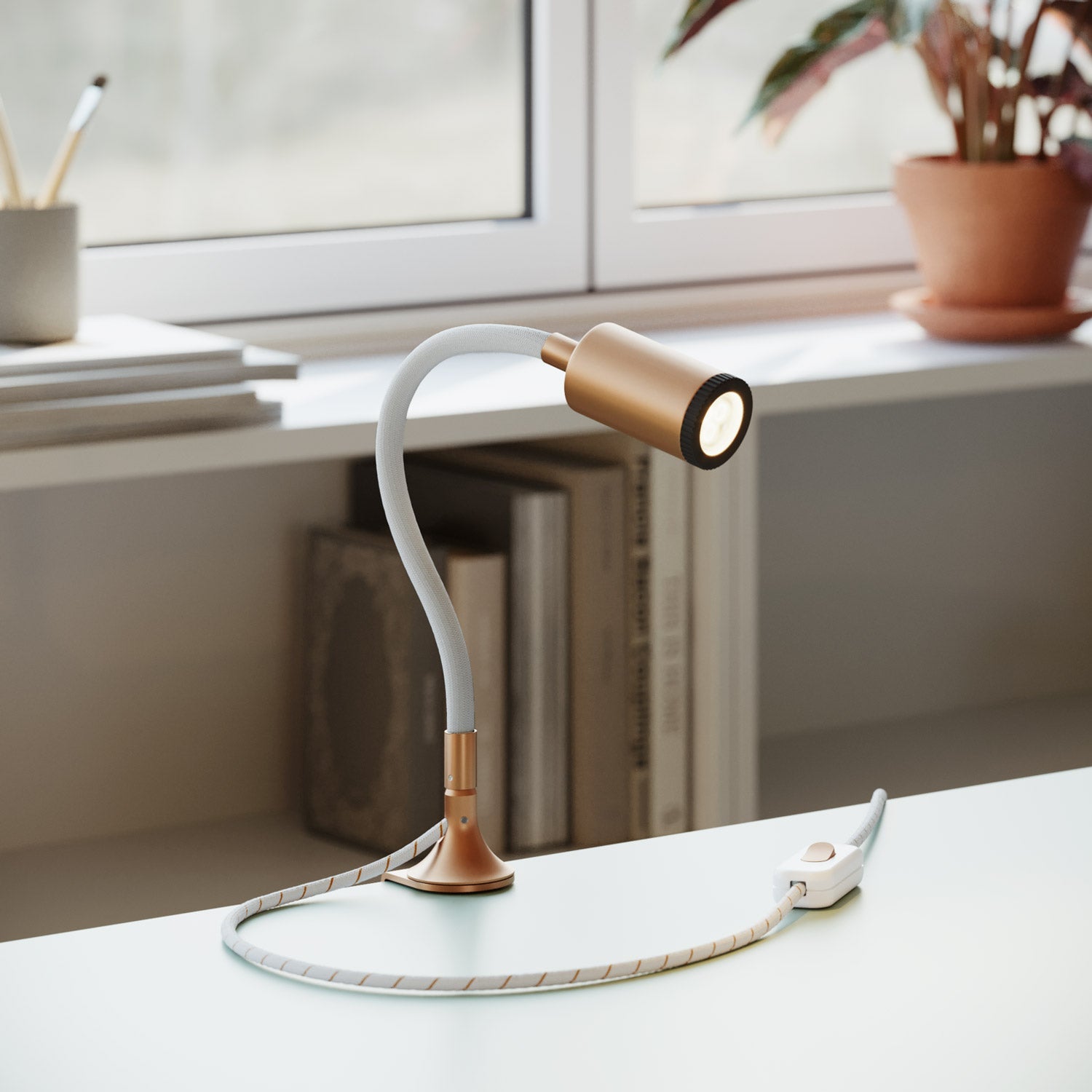 Faretto snodabile MAG-Y con pinza - Rame satinato