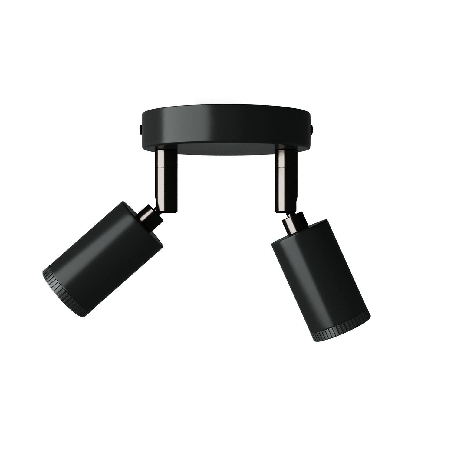 Fermaluce con 2 faretti orientabili Mini Spotlight GU1d0 - Nero