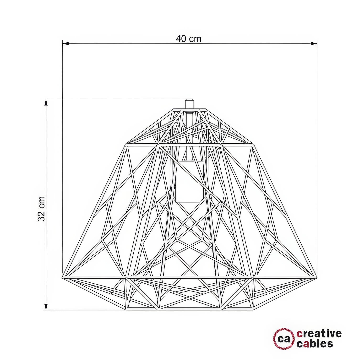 Gabbia XL paralume Apollo in metallo con portalampada E27 - Bianco