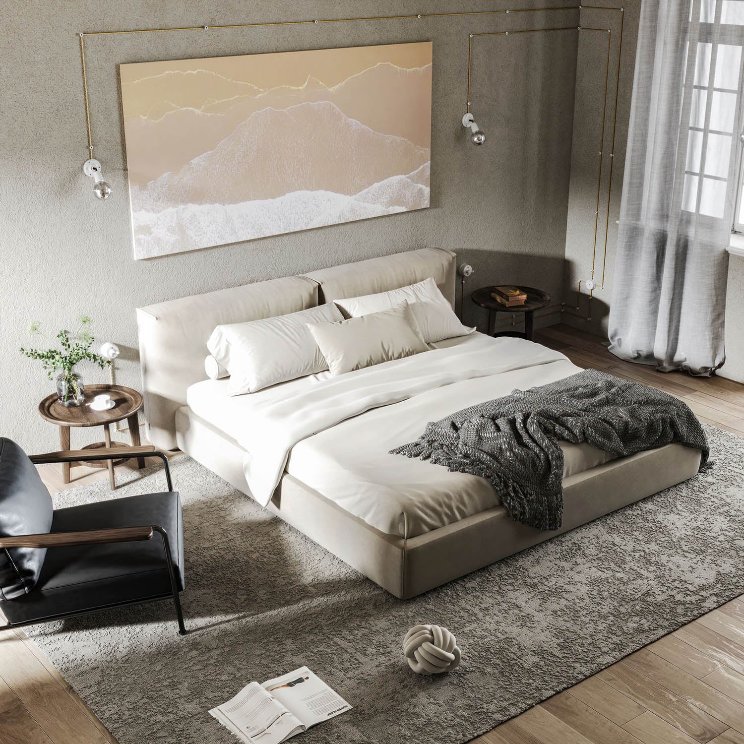 Interruttore/Deviatore in porcellana nero con manopola Bianco