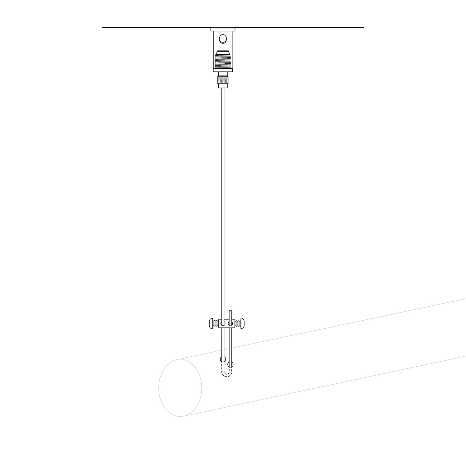 Kit di sospensione indipendente: Tenditore a soffitto, cavo in acciaio 3m e blocco cavi