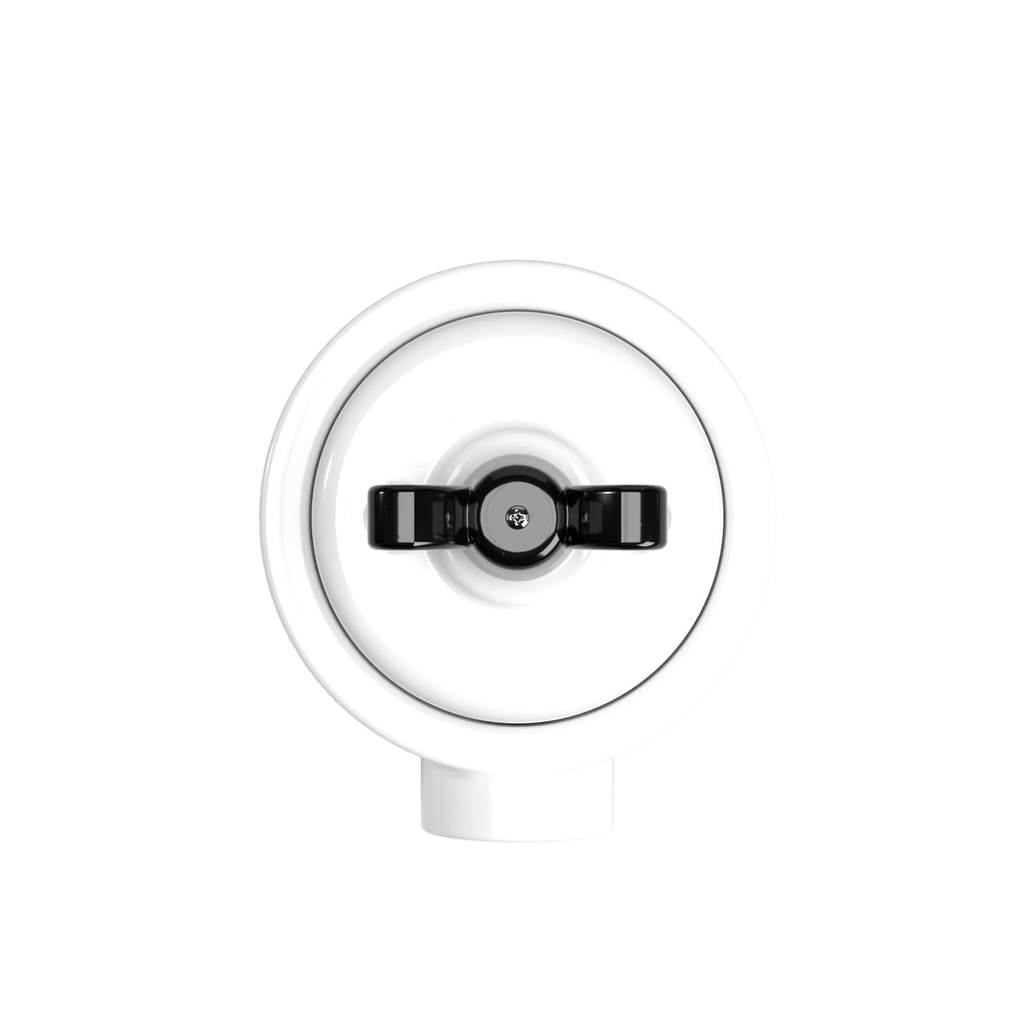 Kit interruttore/deviatore con dado a farfalla e base per Creative-Tubes in porcellana bianca Nero 1