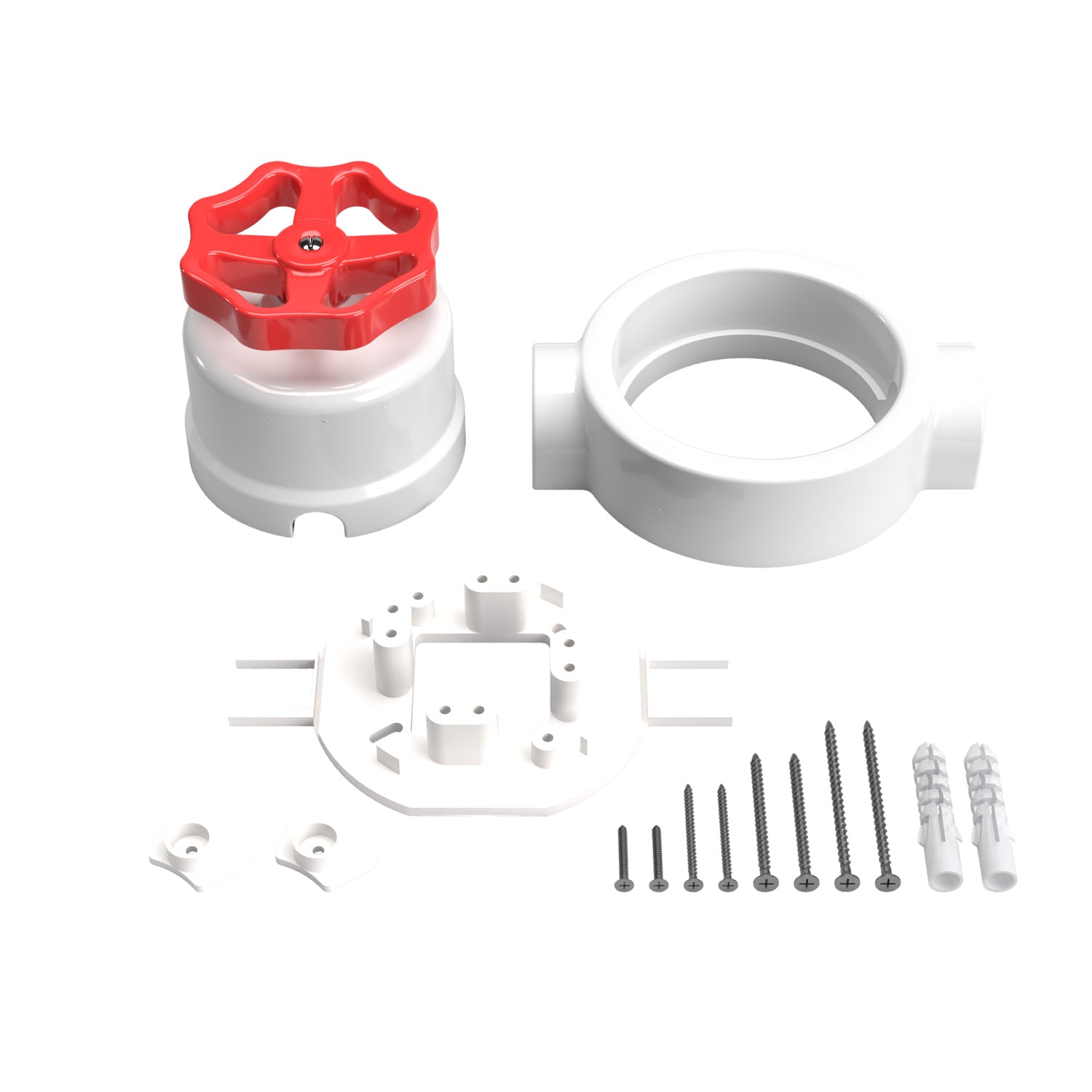 Kit interruttore/deviatore con manopola e base per Creative-Tubes in porcellana bianca Rosso 2 in linea