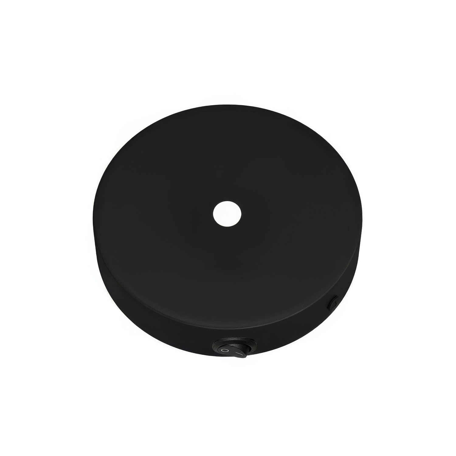 Kit mini rosone cilindrico in metallo con interruttore - Nero