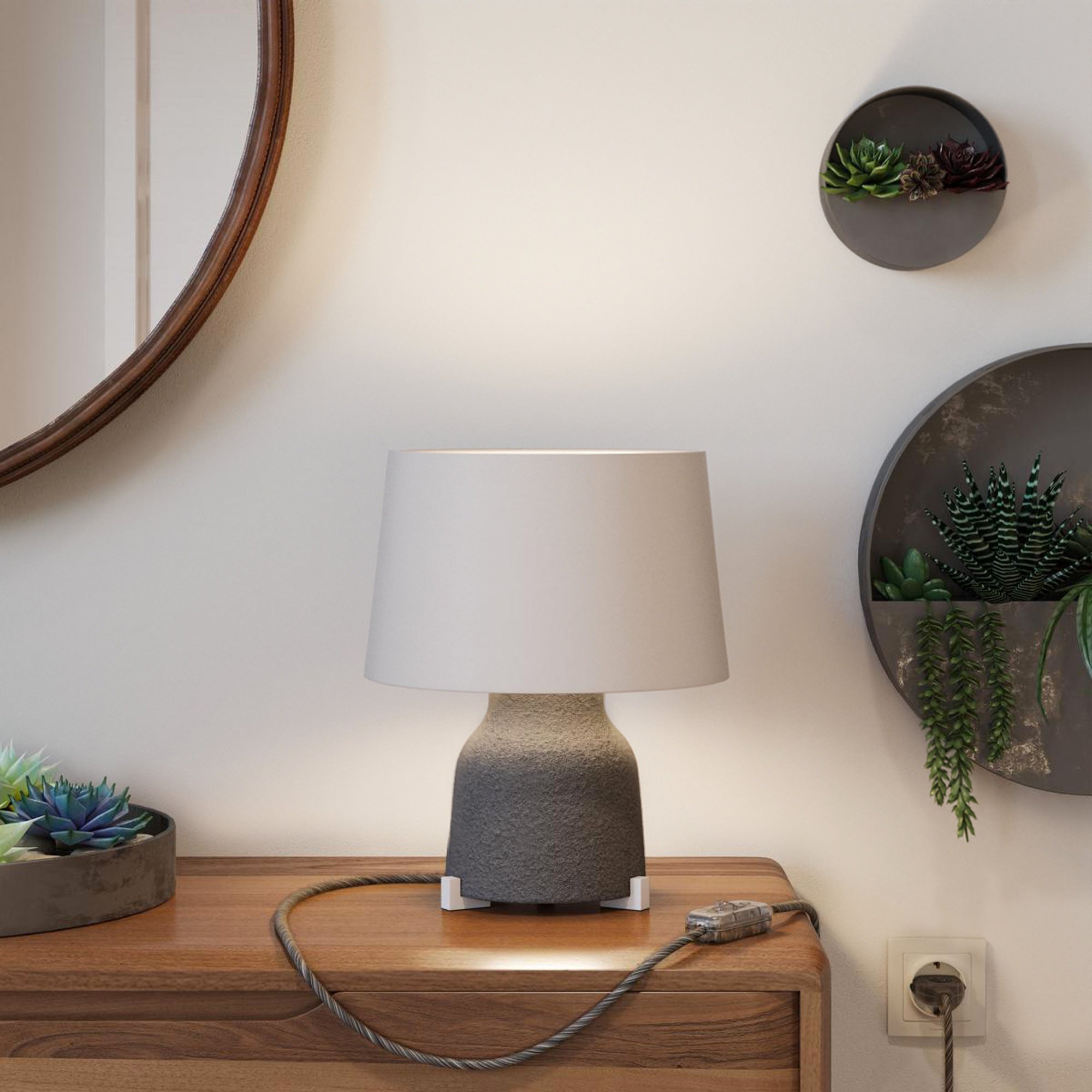 Kit piedini in legno, supporto per lampada da tavolo - Bianco