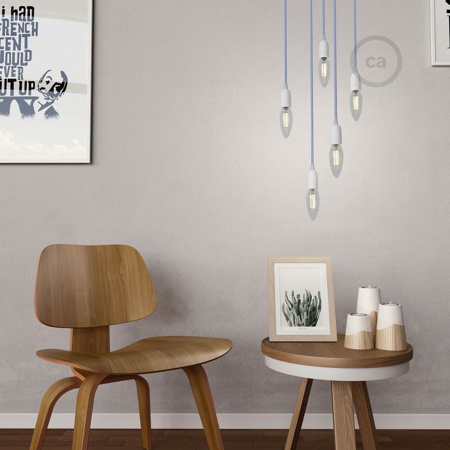 Kit portalampada E14 in porcellana - Bianco