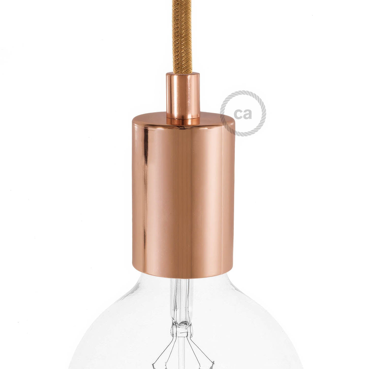 Kit portalampada E27 cilindrico in metallo - Rame Cilindrico