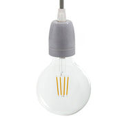 Kit portalampada E27 in porcellana - Grigio