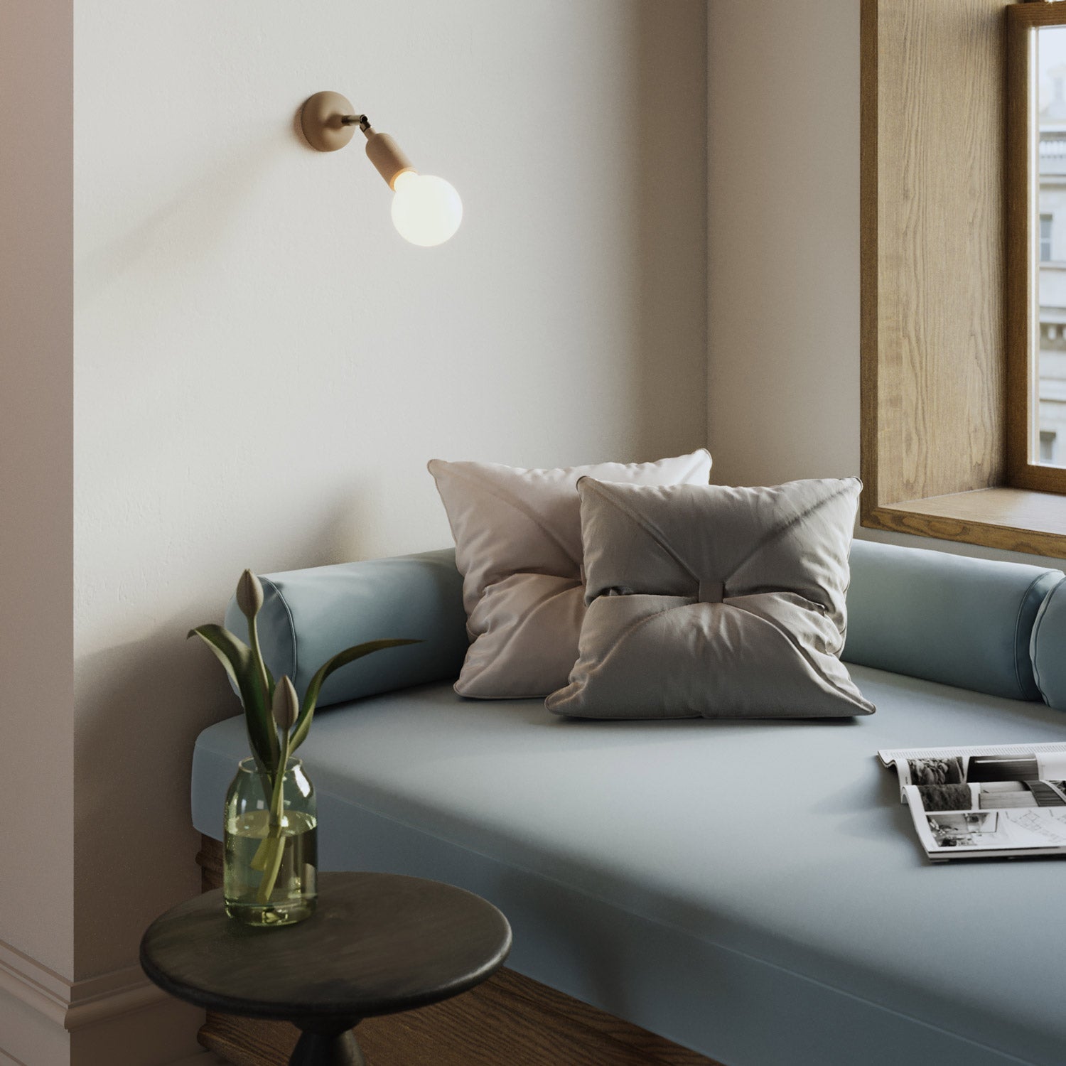 Kit portalampada E27 in silicone con interruttore e serracavo nascosti - Desert Brown