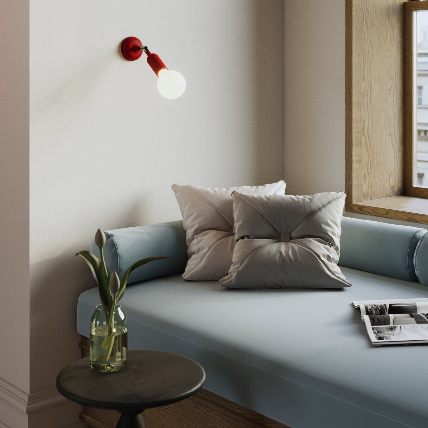 Kit portalampada E27 in silicone con interruttore e serracavo nascosti - Rosso