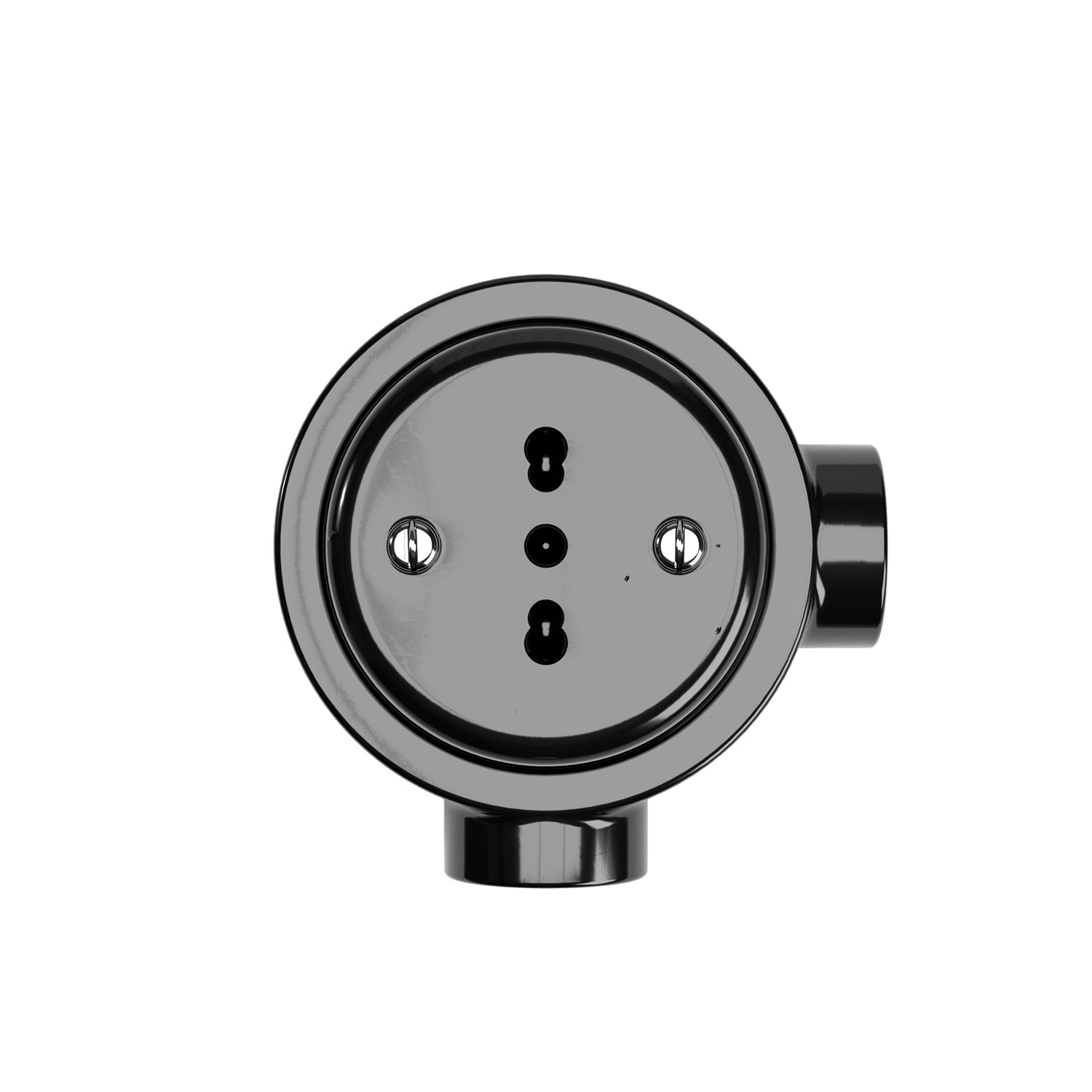 Kit presa bipasso italiana 10/16A da parete e base per Creative-Tubes in porcellana - Nero 2