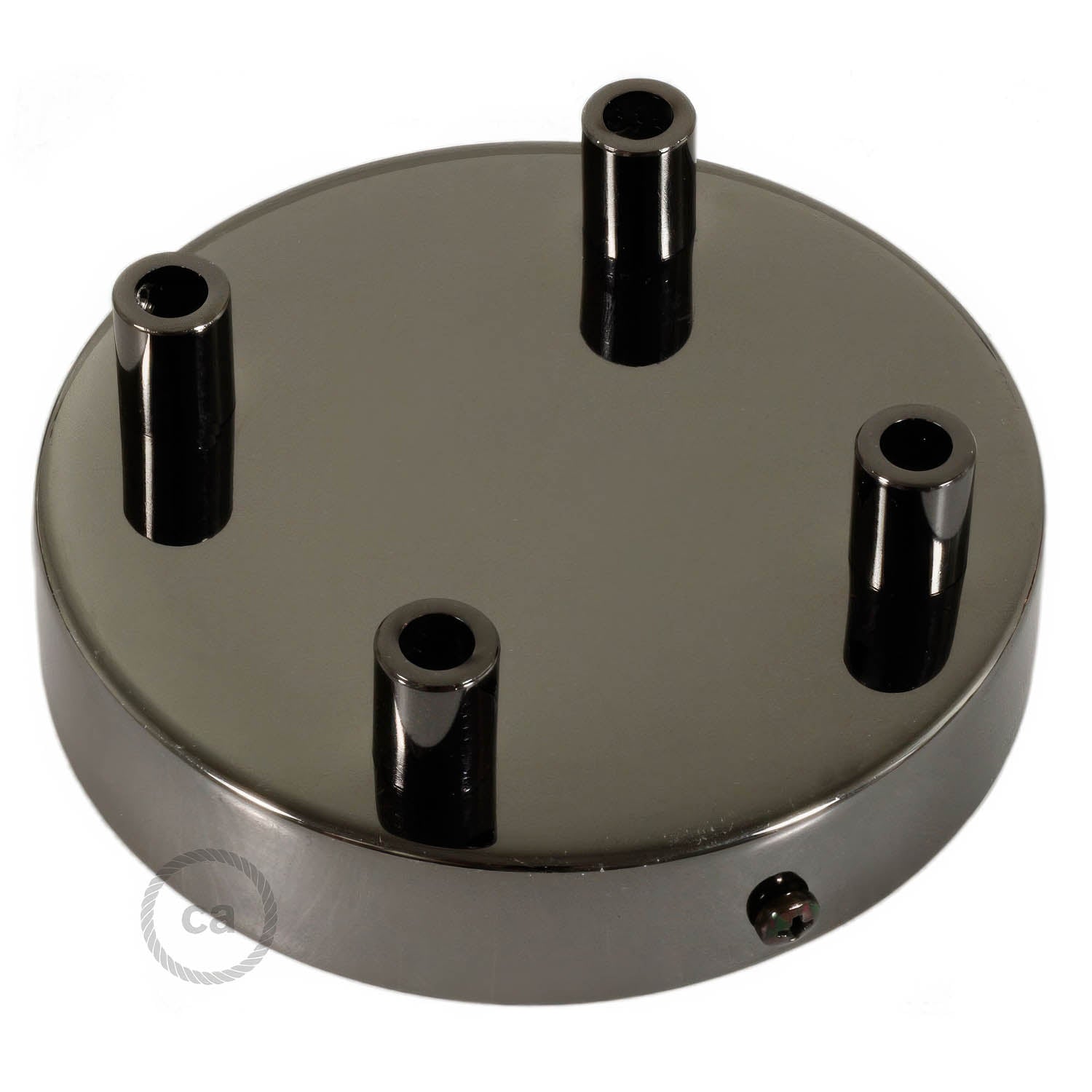 Kit rosone cilindrico in metallo a 4 fori - Nero perla Cilindrico