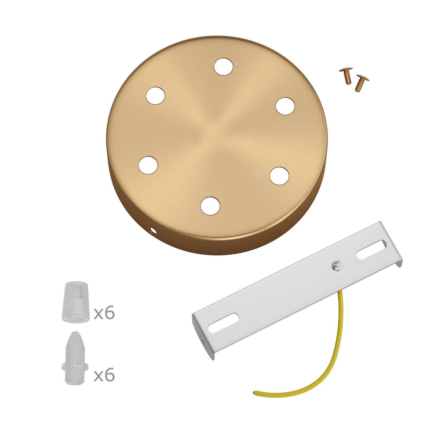 Kit rosone cilindrico in metallo a 6 fori - Bronzo satinato Conico