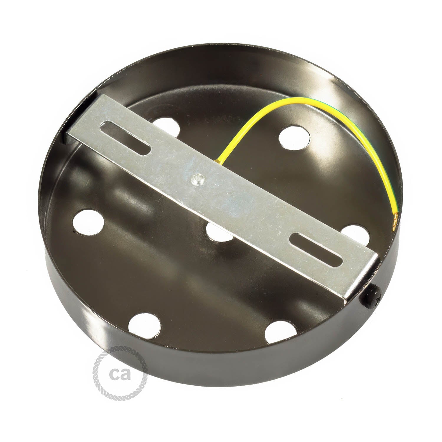 Kit rosone cilindrico in metallo a 7 fori - Nero perla Conico