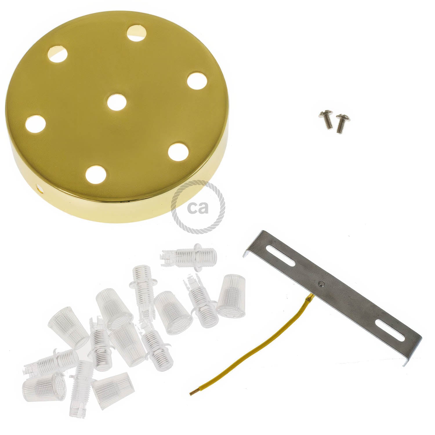 Kit rosone cilindrico in metallo a 7 fori - Ottone Conico