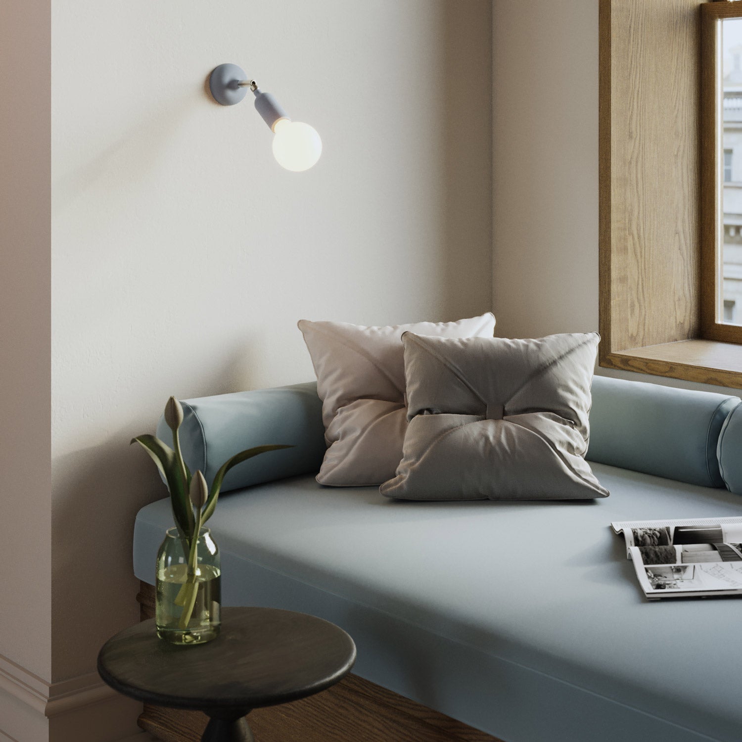 Kit rosone in silicone con foro centrale e predisposizione per foro laterale - Blu carta da zucchero