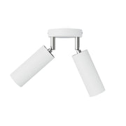 Lampada a 2 faretti con paralume Tub-E14 e rosone tondo - Bianco opaco