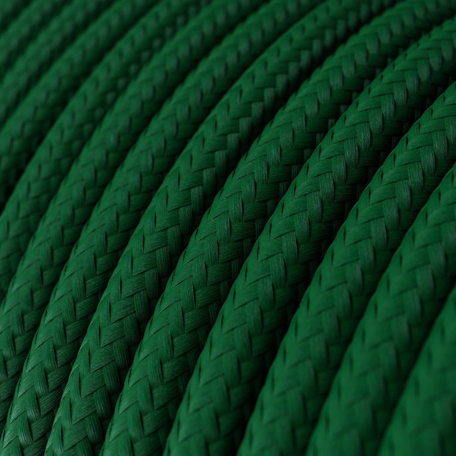 Lampada a sospensione completa di cavo tessile e finiture in porcellana colorata - Verde