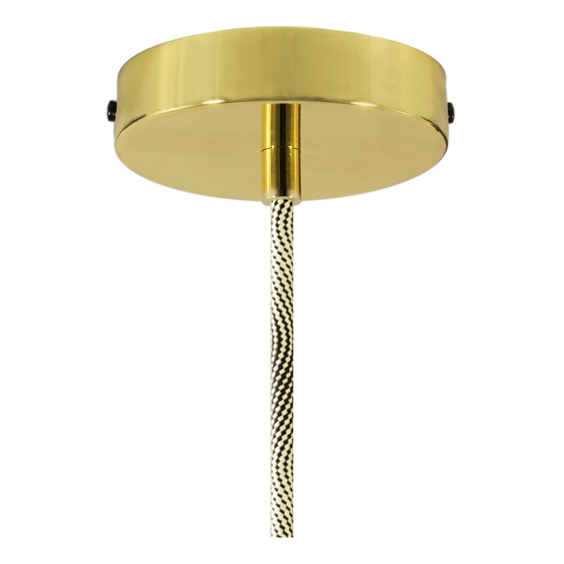 Lampada a sospensione completa di cavo tessile e portalampada in alluminio zigrinato - Ottone