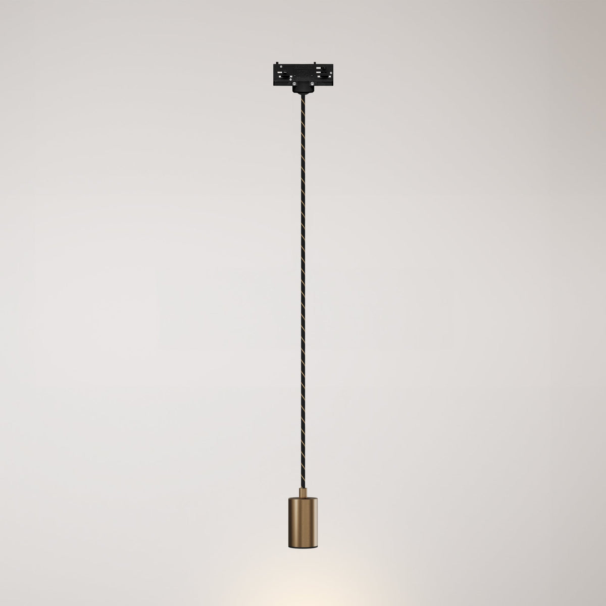 Lampada a sospensione con faretto GU10 Bispot per sistema a binario - Bronzo satinato / Nero - Creative Cables