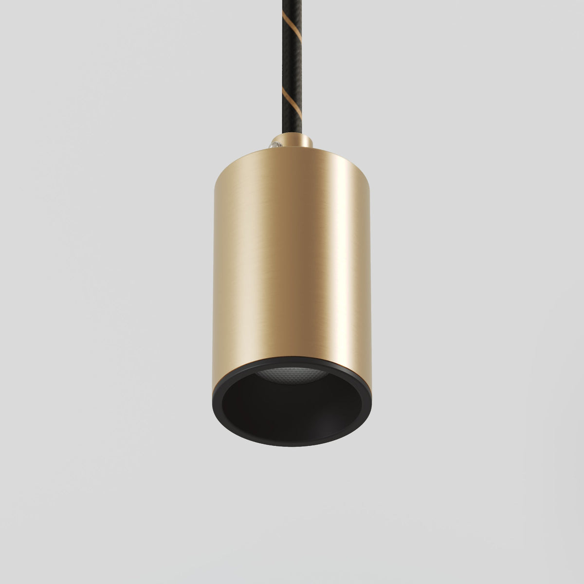 Lampada a sospensione con faretto GU10 Bispot per sistema a binario - Bronzo satinato / Nero - Creative Cables